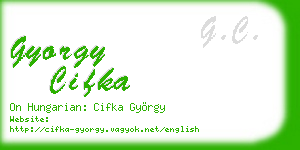 gyorgy cifka business card